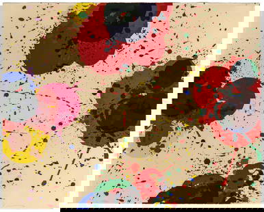 Sam FRANCIS: "Red Again": Sam FRANCIS (American, 1923-1994): "Red Again". Color screenprint on Arches cover wove paper, 1972. Printed to the sheet edge, as usual. Edition of 100. Publisher: Gemini G.E.L., Los Angeles, with the