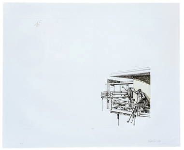 Edgar ARCENEAUX: "1968": Edgar ARCENEAUX (American, b. 1972): "1968". Color softground with etching on BFK Rives paper, 2005. Signed, dated, and numbered AP8; aside from the edition of 30. Published by Paulson Bott Press, Ber