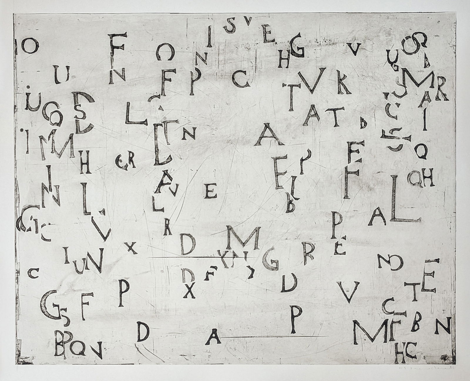 Francesco CLEMENTE: "Seeds, from Perusa": Francesco CLEMENTE (Italian, b. 1952): "Seeds, from Perusa". Spitbite aquatint on Somerset wove paper, 1990. Signed, and numbered AP 9; aside from the edition of 21. Published by Crown Point Press, Sa