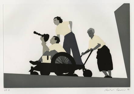 Kota EZAWA: "Riefenstahl": Kota EZAWA (Japanese-German American, b. 1969): "Riefenstahl". Color aquatint on Somerset wove paper, 2006. Signed, dated, and numbered AP8; aside from the edition of 35. Published by Paulson Bott Pre