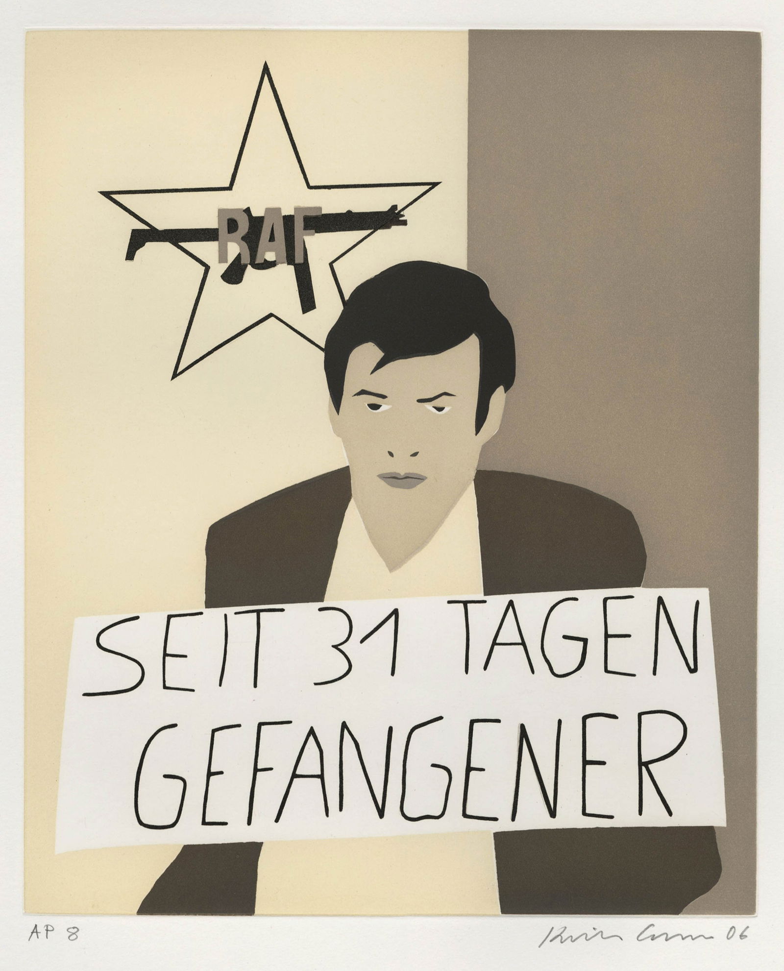 Kota EZAWA:"Schleyer": Kota EZAWA (Japanese-German American, b. 1969): " Schleyer". Color aquatint on Somerset wove paper, 2006. Signed, dated, and numbered AP8; aside from the edition of 35. Published by Paulson Bott Press