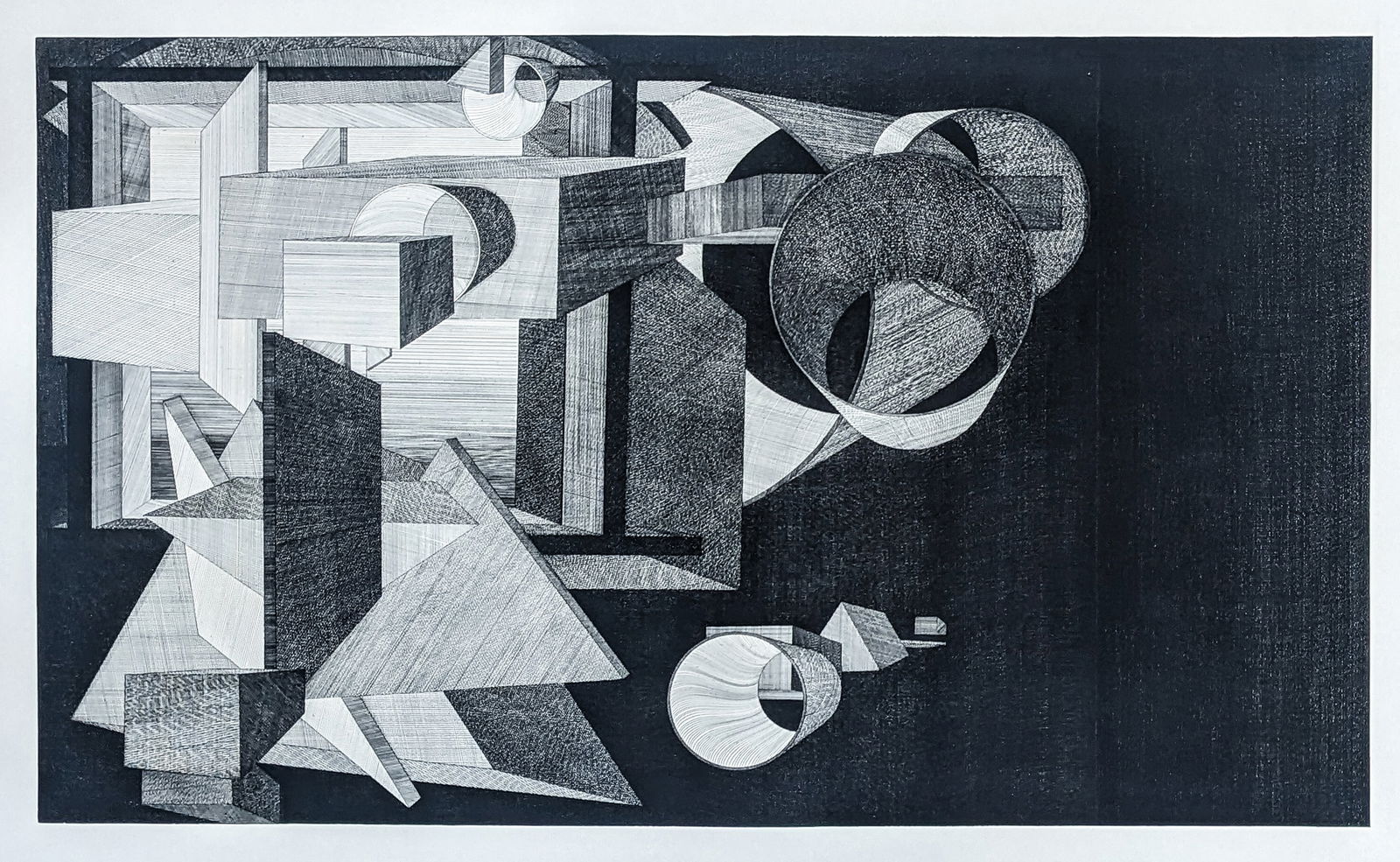 Al HELD: "Straits of Pohai": Al HELD (American, 1928-2005):"Straits of Pohai". Hardground etching on wove paper, 1990. Numbered 14 from the edition of 50. Signed, dated, and numbered on the verso. Published by Crown Point Press,