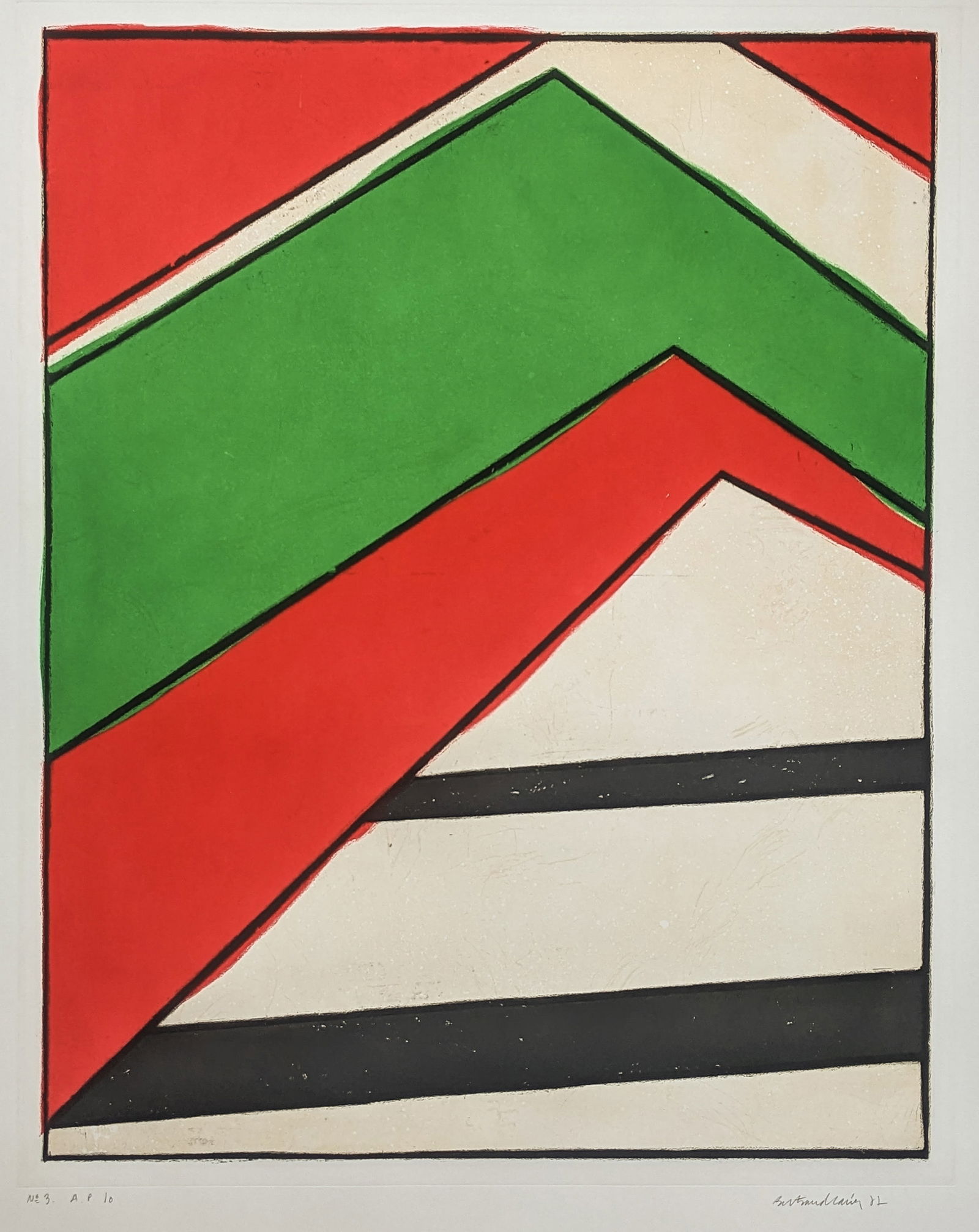 Bertrand LAVIER: "Untitled Modern Painting 3": Bertrand LAVIER (French, b. 1949): "Untitled Modern Painting 3". Color aquatint and softground etching on wove paper, 1987. Signed, dated and annotated AP10; aside from an edition of 25. Published by