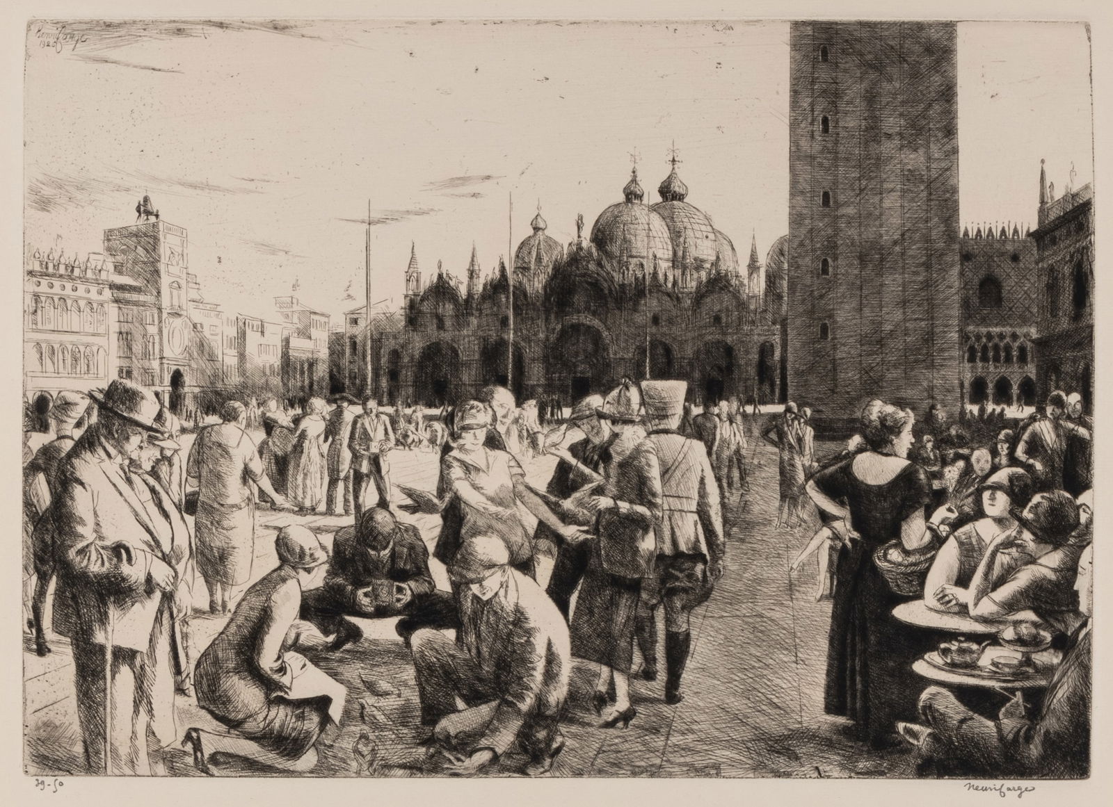 Henri FARGE: "Venice, Piazza San Marco" (1 of 2)