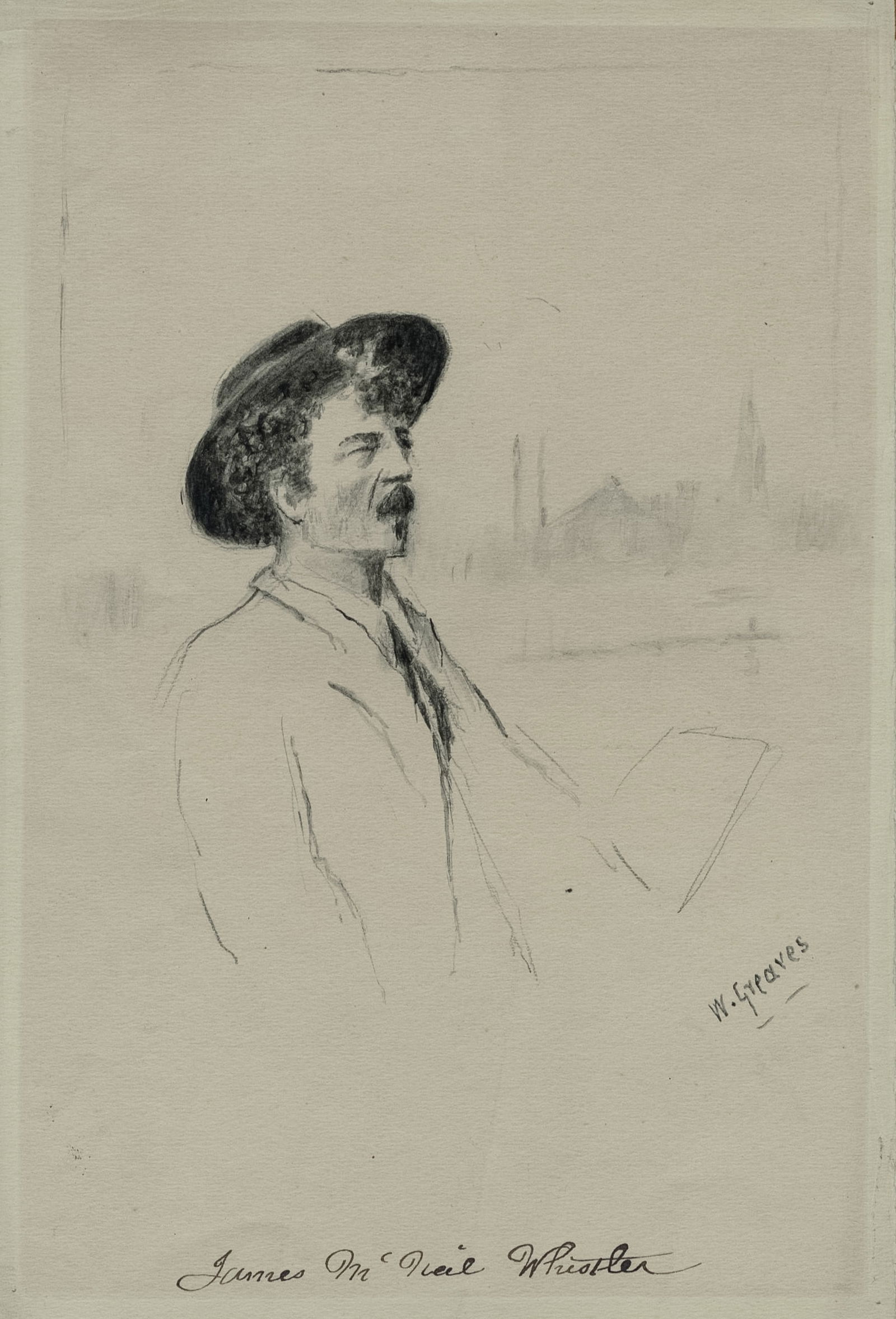 Walter GREAVES: "Portrait of James McNeill Whistler" (1 of 2)