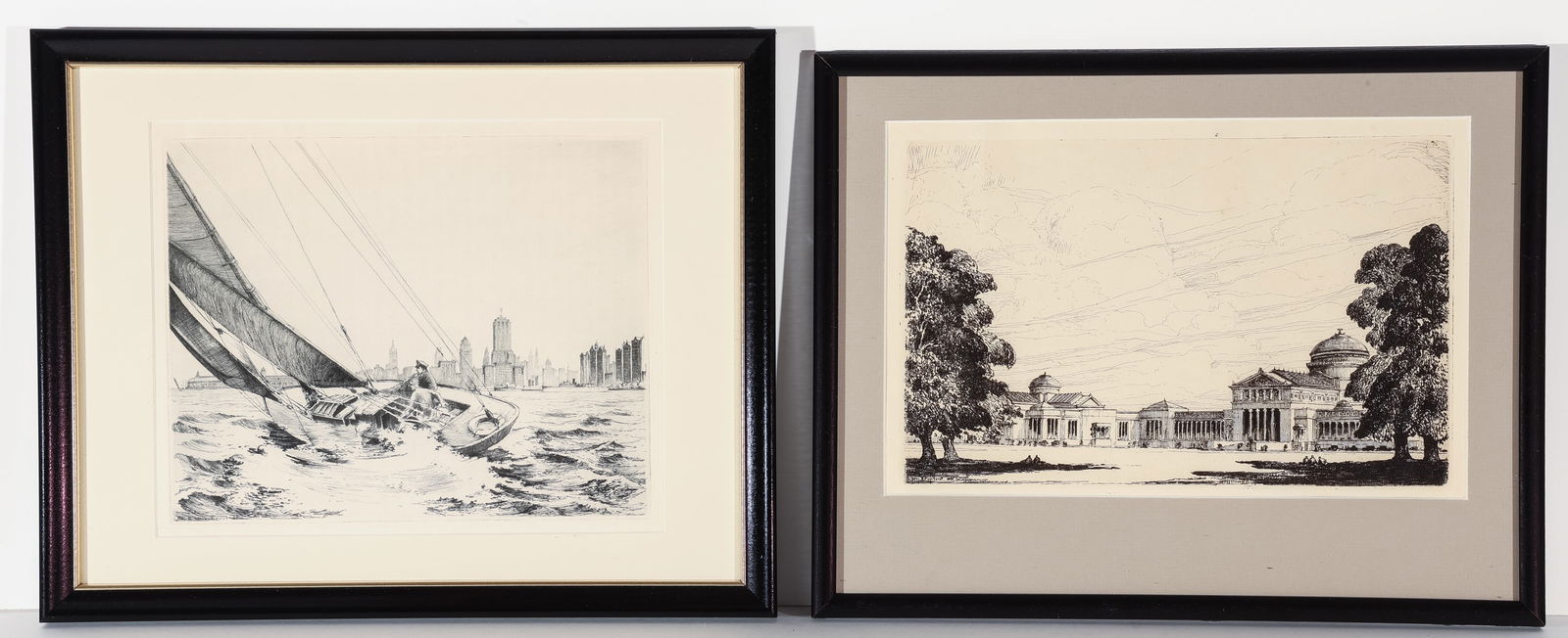 Leon Rene PESCHERET: Four Framed Etchings of Chicago. (1 of 6)