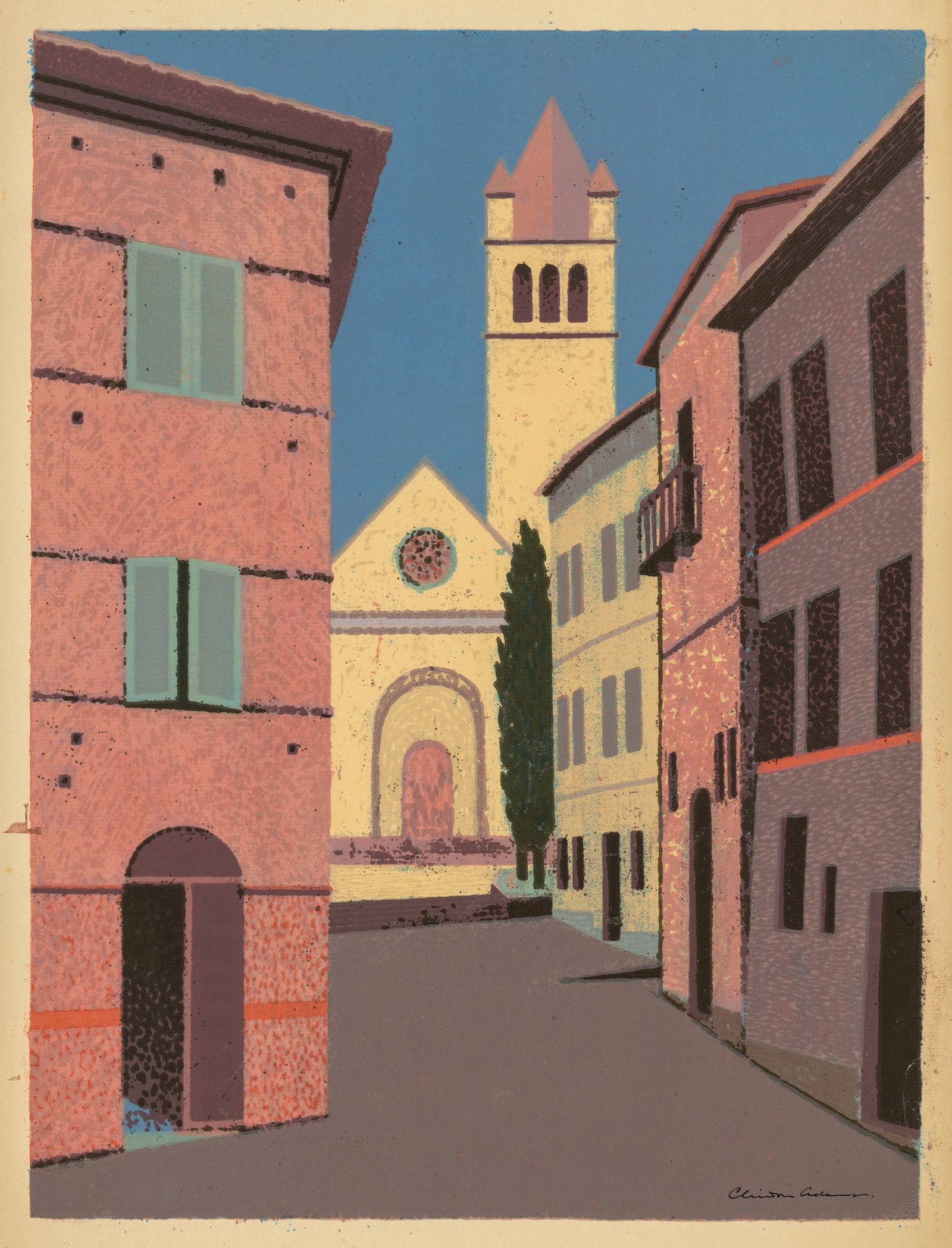 Clinton ADAMS: A Pair of Italian Town Views (1 of 4)