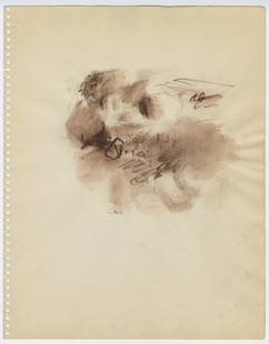 Robert NATKIN: "Six Drawings on Paper": Robert NATKIN (American, 1930-2010): "Six Drawings on Paper". Pencil, crayon, wash, and ink on wove papers. Near abstract studies for more elaborate compositions, with faces and street views recogniza