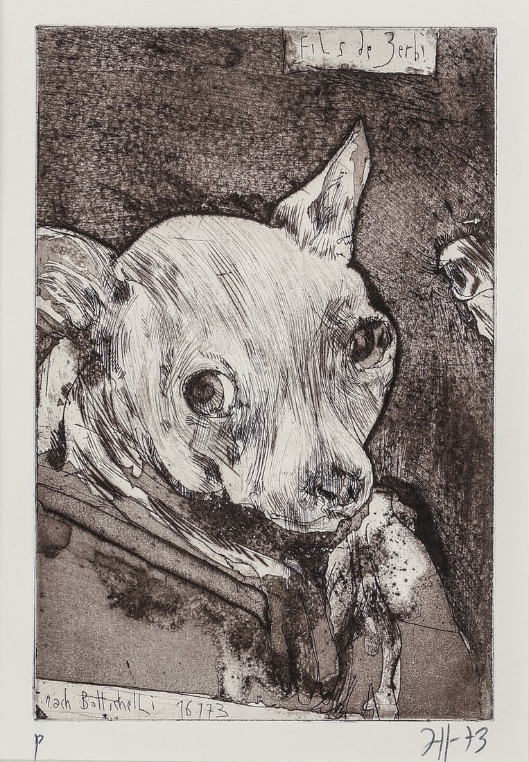 Horst JANSSEN: "Head of a Dog" (1 of 2)