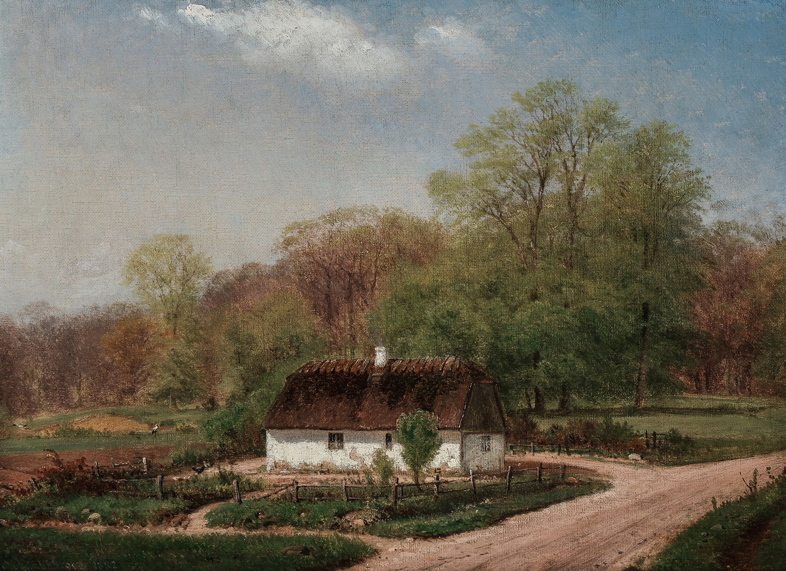 Swedish, Late 19th Century: "Untitled (Thatched Cottage)" (1 of 2)