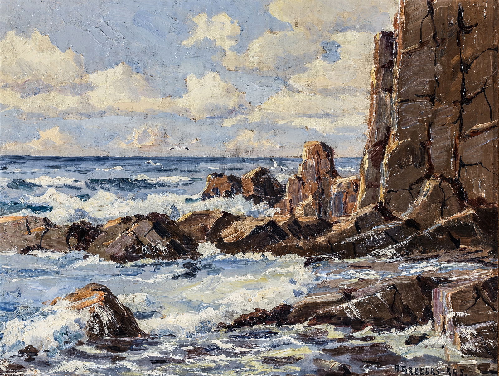 Alfred GREGERS-RASMUSSEN: "Rocky Shore" (1 of 2)