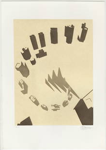 Edgar ARCENEAUX: "Beyond the Great Eclipse".: Edgar ARCENEAUX (American, b. 1972)???: "Beyond the Great Eclipse: Three Prints from the set. Each subtitled "Impossible Perspective Shadow Form (Ont, Two, Three)". Direct to plate aquatint etching wi