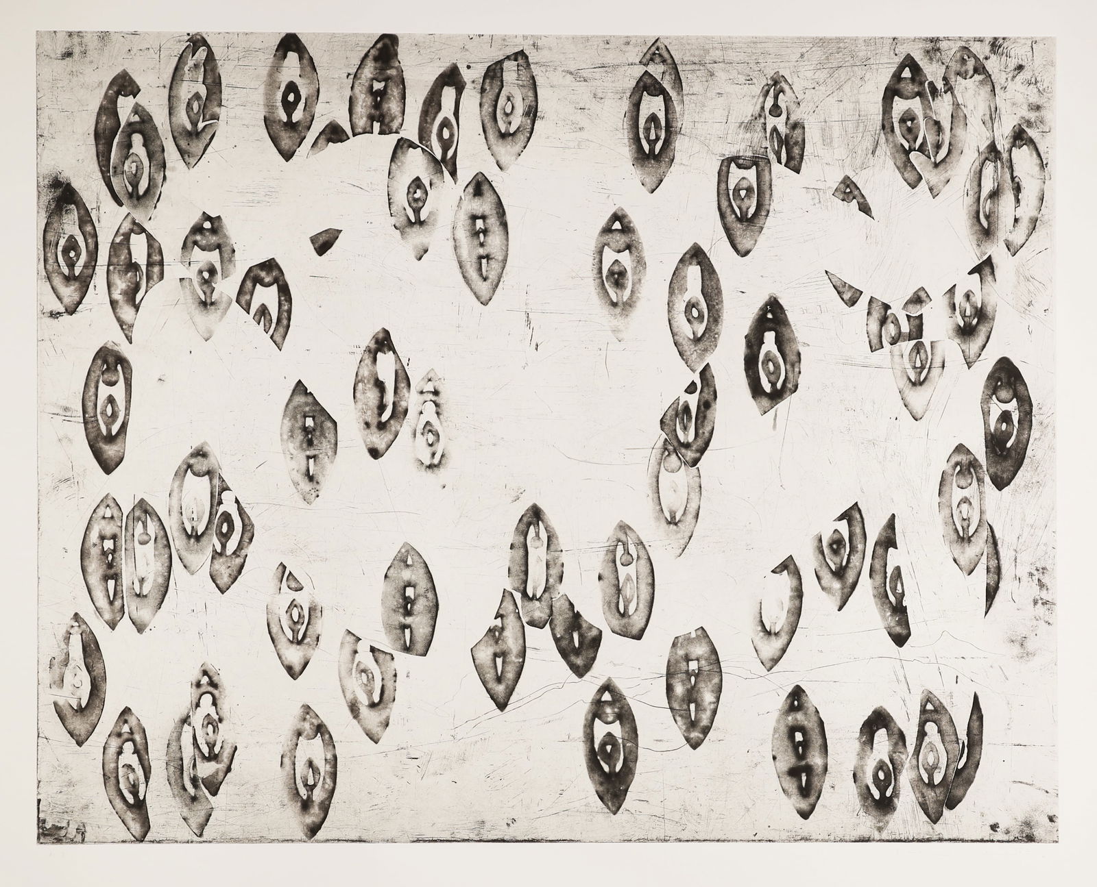 Francesco CLEMENTE: "Mothers, from Perusa".: Francesco CLEMENTE (Italian, b. 1952): "Mothers, from Perusa". Spitbite aquatint on Somerset wove paper, 1990. Signed, and numbered AP 9; aside from the edition of 21. Published by Crown Point Press,