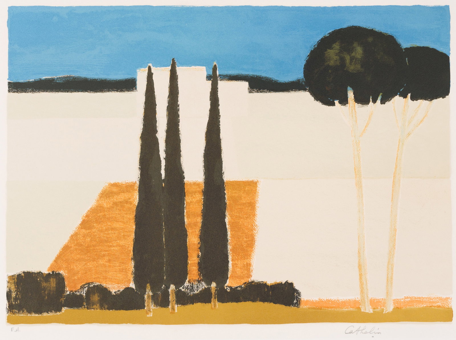 Bernard CATHELIN: "Pins et Cypres ". (1 of 2)