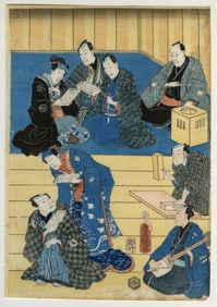 KUNISADA I, Utagawa, a.k.a. TOYOKUNI III: "Actors Rehearsing".