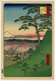 HIROSHIGE Utagawa: "Original Fuji, Meguro ".