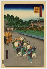 HIROSHIGE Utagawa: "Shiba Shinmei Shrine".
