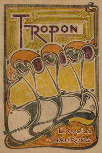 Henri van de VELDE: "Tropon".: Henri van de VELDE (Belgian, 1863-1957): "Tropon". Color lithograph on tan wove paper, 1897-98. Published by "Genossenschaft Pan GmbH", Berlin. Printed by "Leutert & Schneidewind", Dresden. Image
