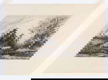 Four 19th Century French, Etchings.: Four 19th Century French, Etchings by Tancrede Abraham, Noel Masson, Lucien Gauthier and Alexandre Defaux. Largest plate size: 8 1/2 x 14 3/4 inches. Smallest plate size: 6 x 9 inches.