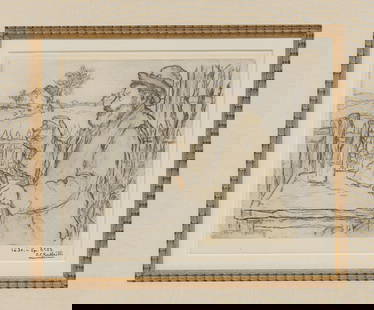 Two framed prints by Jean-Francois RAFFAELLI.: Two framed prints by Jean-Francois RAFFAELLI (French, 1850-1924): "A Votre Sante". Color etching and aquatint, 1894. Reference: Delteil 11. Edition of 30; scarce. Signed and numbered in ink. Plate