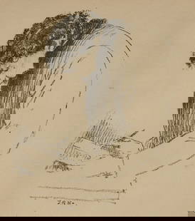 Thomas Robert WAY: "Sketch of Whistler...": Thomas Robert WAY (British, 1861-1913): "Sketch of Whistler When He was Retouching a Stone". Lithograph on light gray wove paper, 1895. Reference: Gallatin 112; Kenneth M. Guichard, "British Etchers: