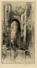 Two etchings by Hedley FITTON.
