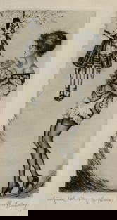 Max BRUNING: "Opium".: Max BRUNING (German, 1887-1968): "Opium". Drypoint on wove paper, circa 1925. No known edition, but it is known to have been reproduced for commercial purposes. This original version is scarce.