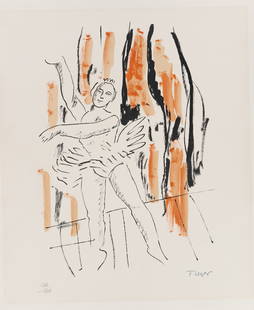 Fernand LEGER: "La Danseuse".: Fernand LEGER (French, 1881-1955): "La Danseuse". Color lithograph printed on?Arches?wove paper, 1955-59. Reference: Sapphire, pp 238-239 & 286-87. One of 29 compositions from?"La Ville", published