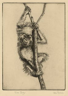 10 etchings by Helen FORMAN: 10 etchings by Helen FORMAN (American, 1892-1985). Four animal etchings, the larges plate size: 7 x 5 1/2 inches. Five landscape etchings, the largest plate size: 8 x 6 inches. One portrait of George