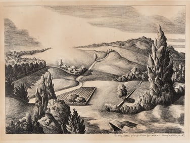 Henry BILLINGS: "Landscape with Rolling Hills".