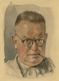 Willy HABL: "Self Portrait Smoking".