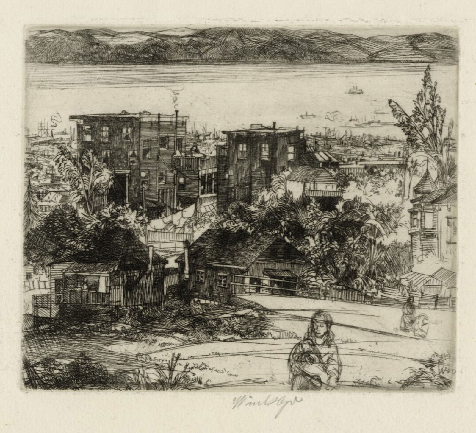 John WINKLER: "Cottages on a Hill". (1 of 2)