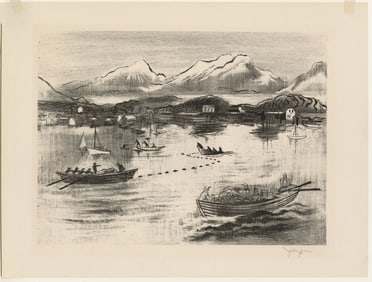 A pair of lithographs by Joe JONES: "Regatta".