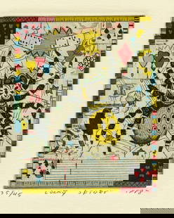 Tony FITZPATRICK: "Lucky Spider".: Tony FITZPATRICK (American, b. 1959): "Lucky Spider" (from The Infinite Wager portfolio). Etching with aquatint on wove paper, 1998. Pencil signed (initialed), titled, dated and numbered at the lower