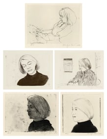 Five portrait etchings by Christopher BROWN.