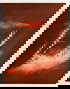 Enrique MARTINEZ CELAYA: "Daybreak (Rosemilk)".: Enrique MARTINEZ CELAYA (Cuban American, born 1964): "Daybreak (Rosemilk)". Color soapground, aquatint etching, and drypoint, Gampi on Somerset wove paper, 2002. Signed, dated, and numbered AP 8;