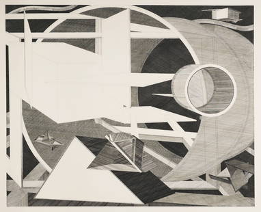 Al HELD: "Straits of Magellan".: Al HELD (American, 1928-2005): "Straits of Magellan". Hardground etching on wove paper, 1986. Signed, dated, and inscribed AP 8/10 aside from the edition of 50. Printed by Rene Bott. Published by