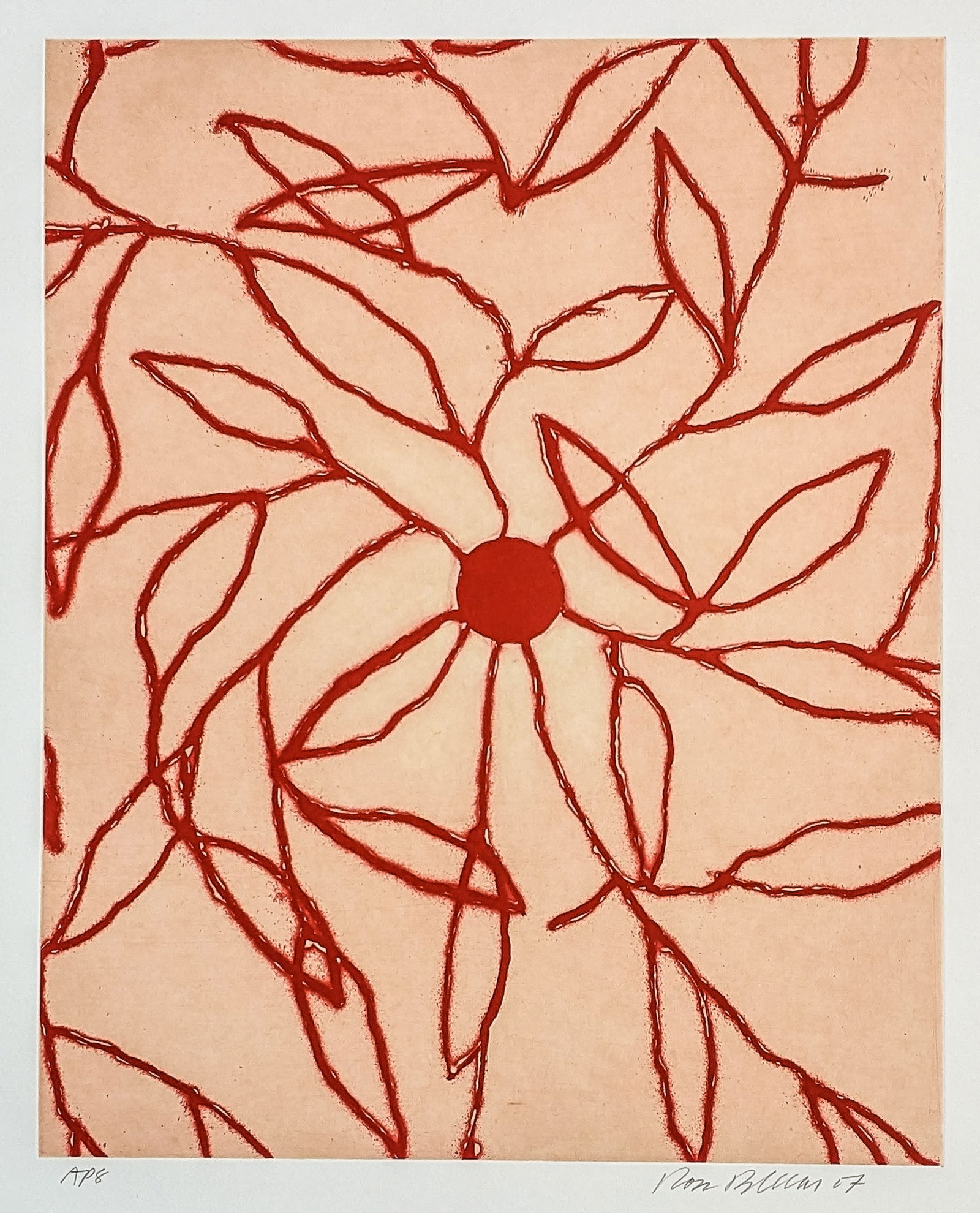 Ross BLECKNER: "Early Every Morning": Ross BLECKNER (American, born 1949): "Early Every Morning". Color sugarlift aquatint with chine colle on Somerset wove paper, 2007. Signed, dated, and inscribed AP8; aside from the edition of 20. Publ