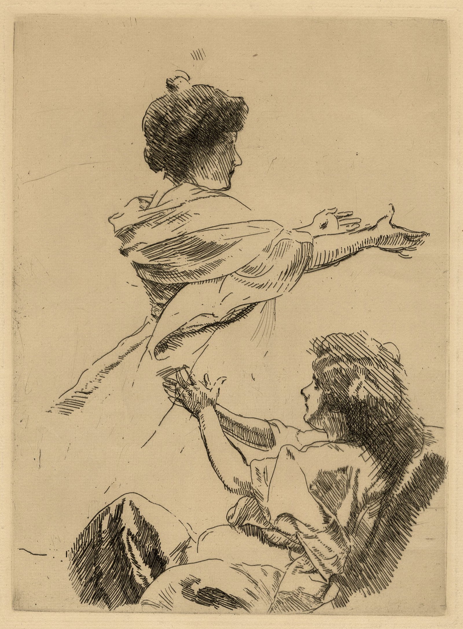 Two etchings by Albert BESNARD. - 2