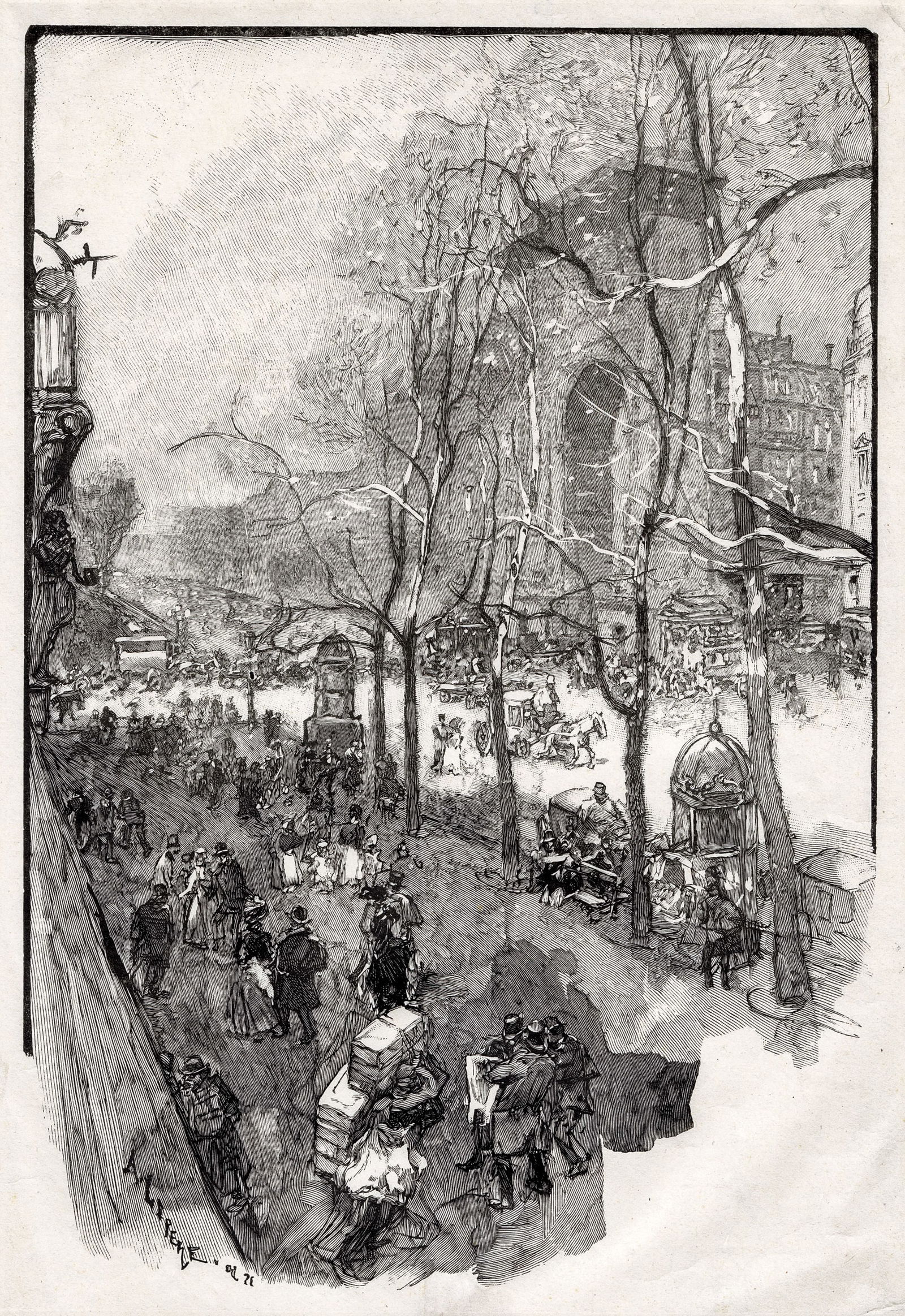 Auguste Louis LEPERE: "Les Boulevards, pres de..." (1 of 4)