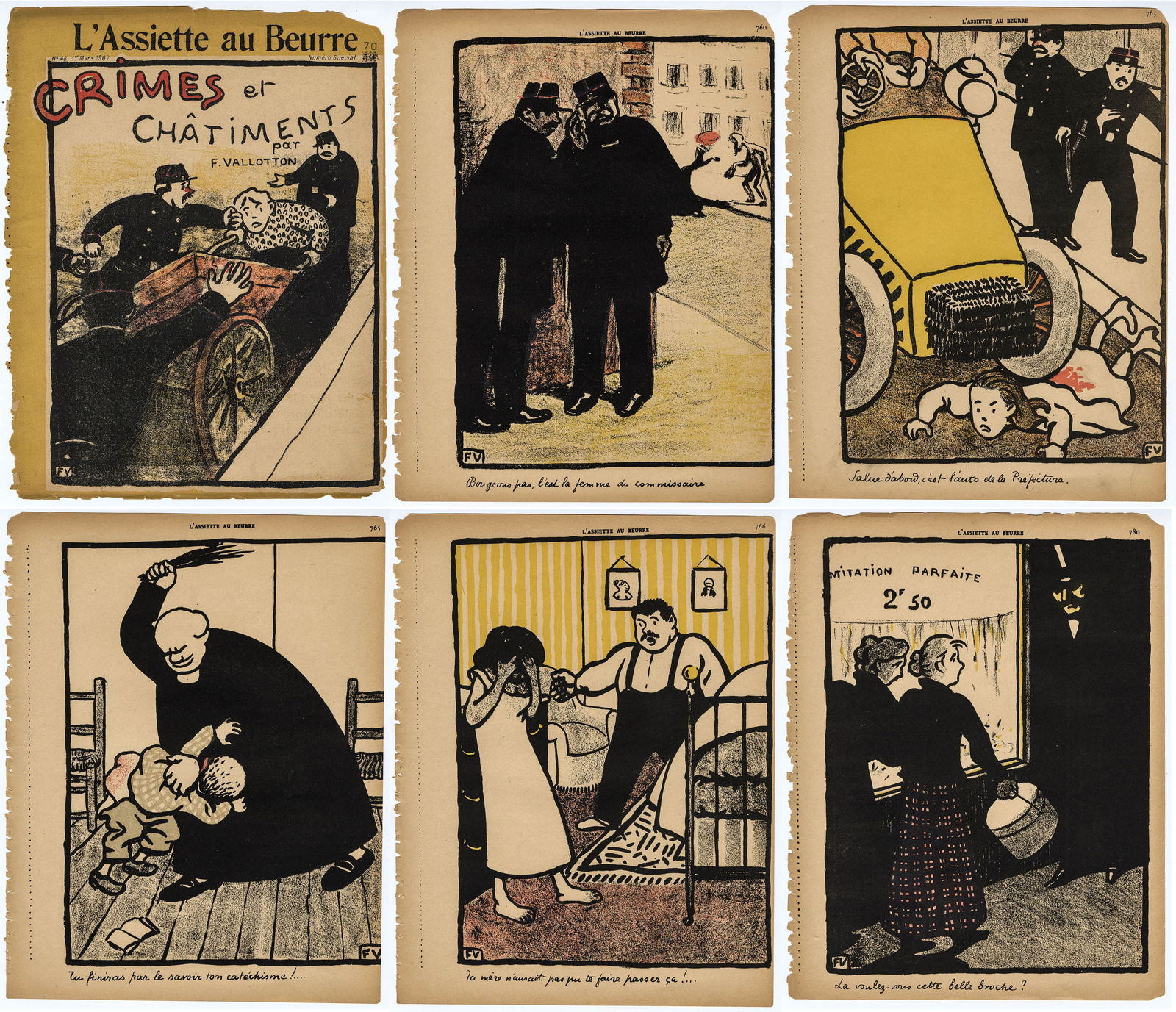 Felix VALLOTTON: "L'Assiette Au Beurre: Crimes..." (1 of 7)