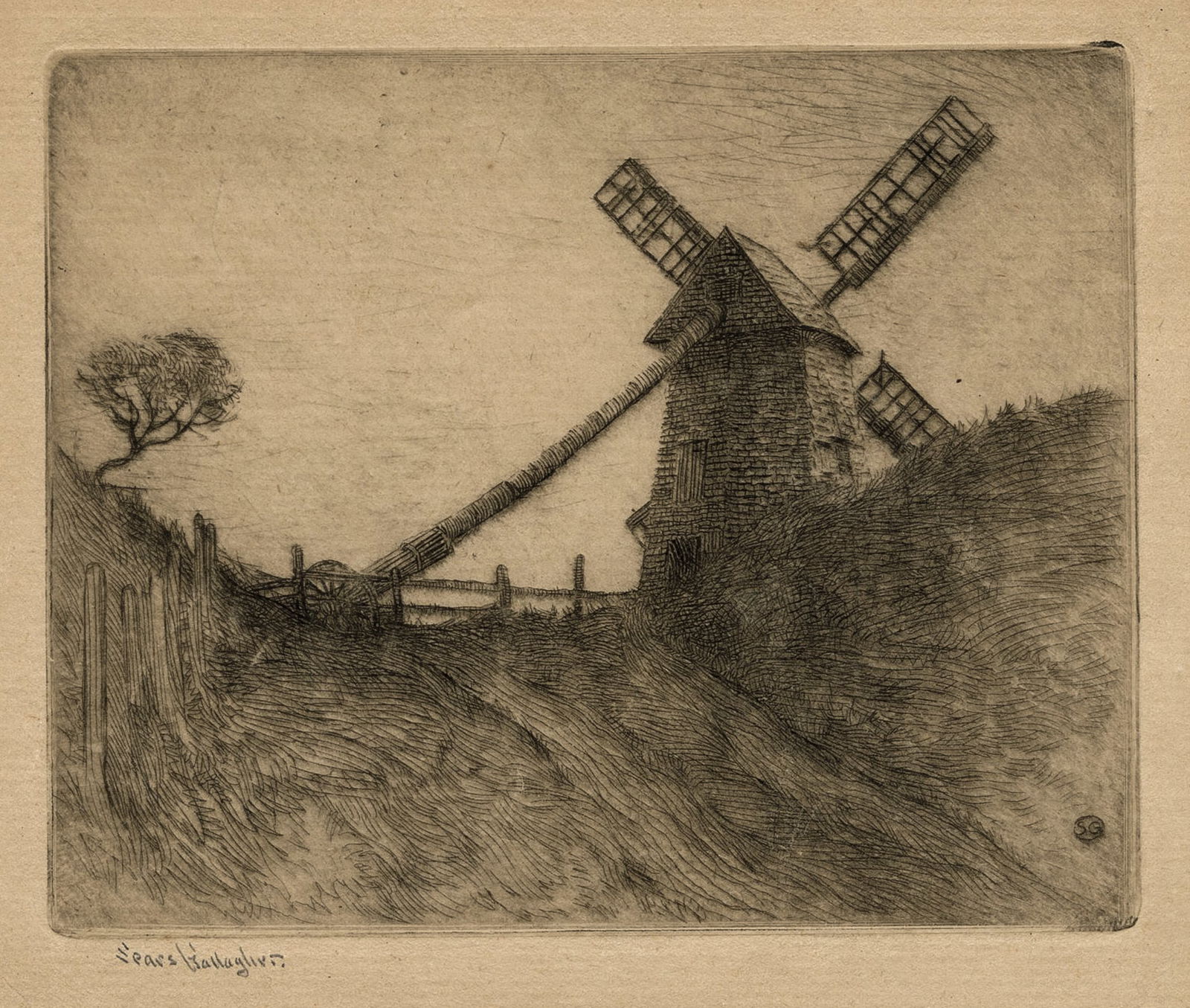 Sears GALLAGHER: "The Old Mill, Nantucket". (1 of 2)