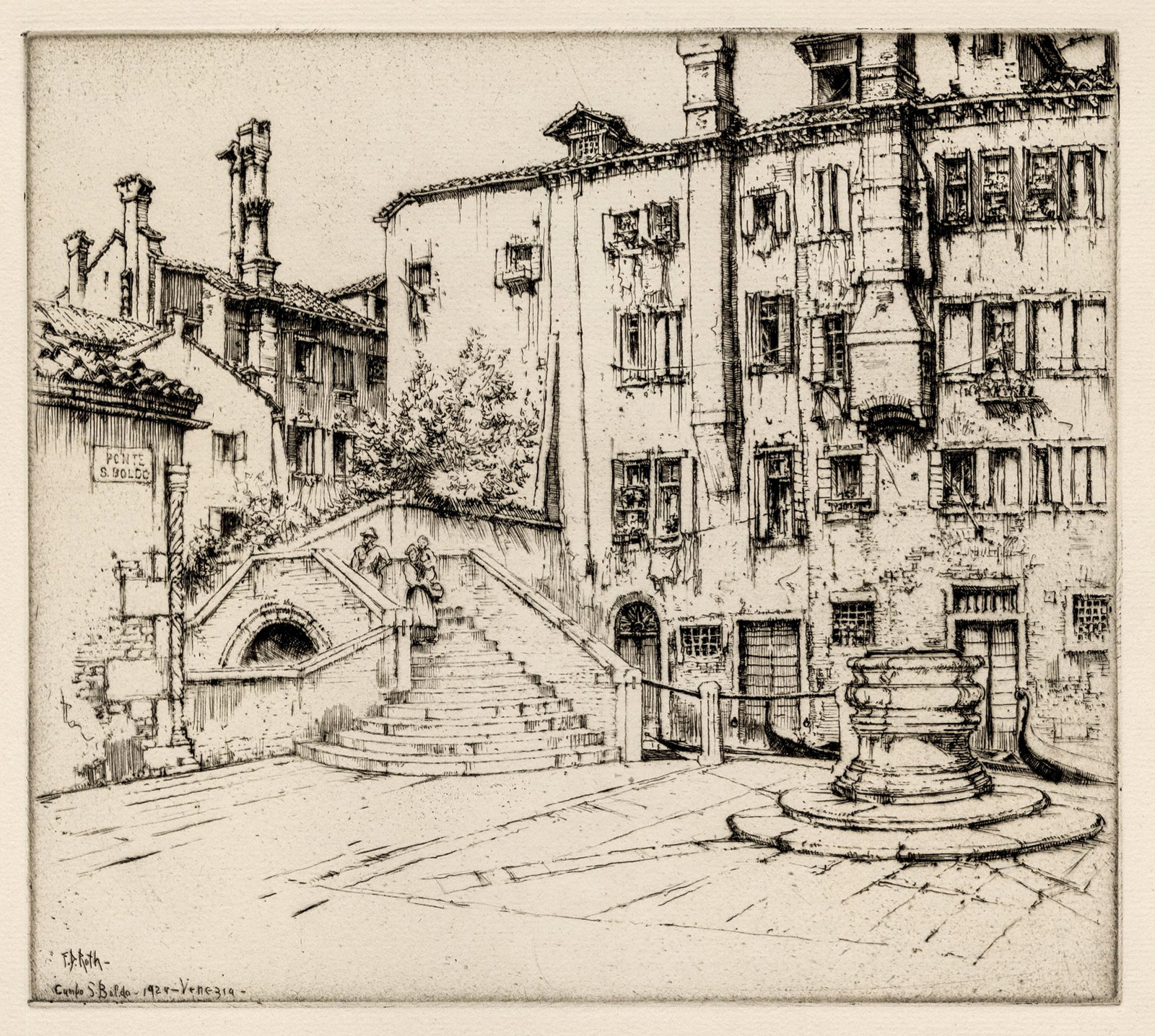 Ernest D. ROTH: "Campo St. Boldo, Venice". (1 of 2)