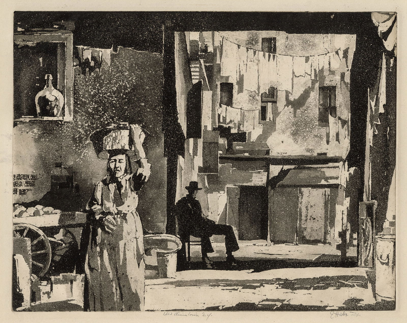 Earl HORTER: "Old Chinatown Nr. 4 (New York)". (1 of 2)