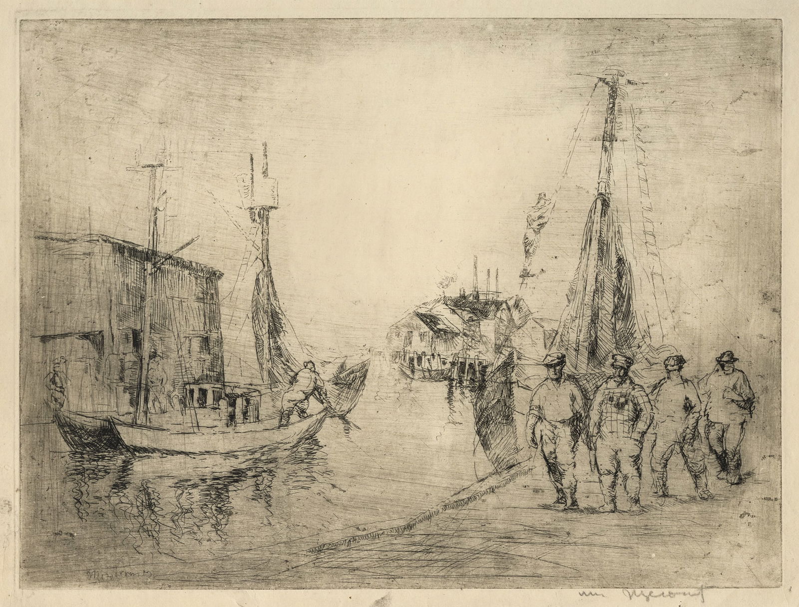 Five etchings by William M. MEYEROWITZ. (1 of 9)