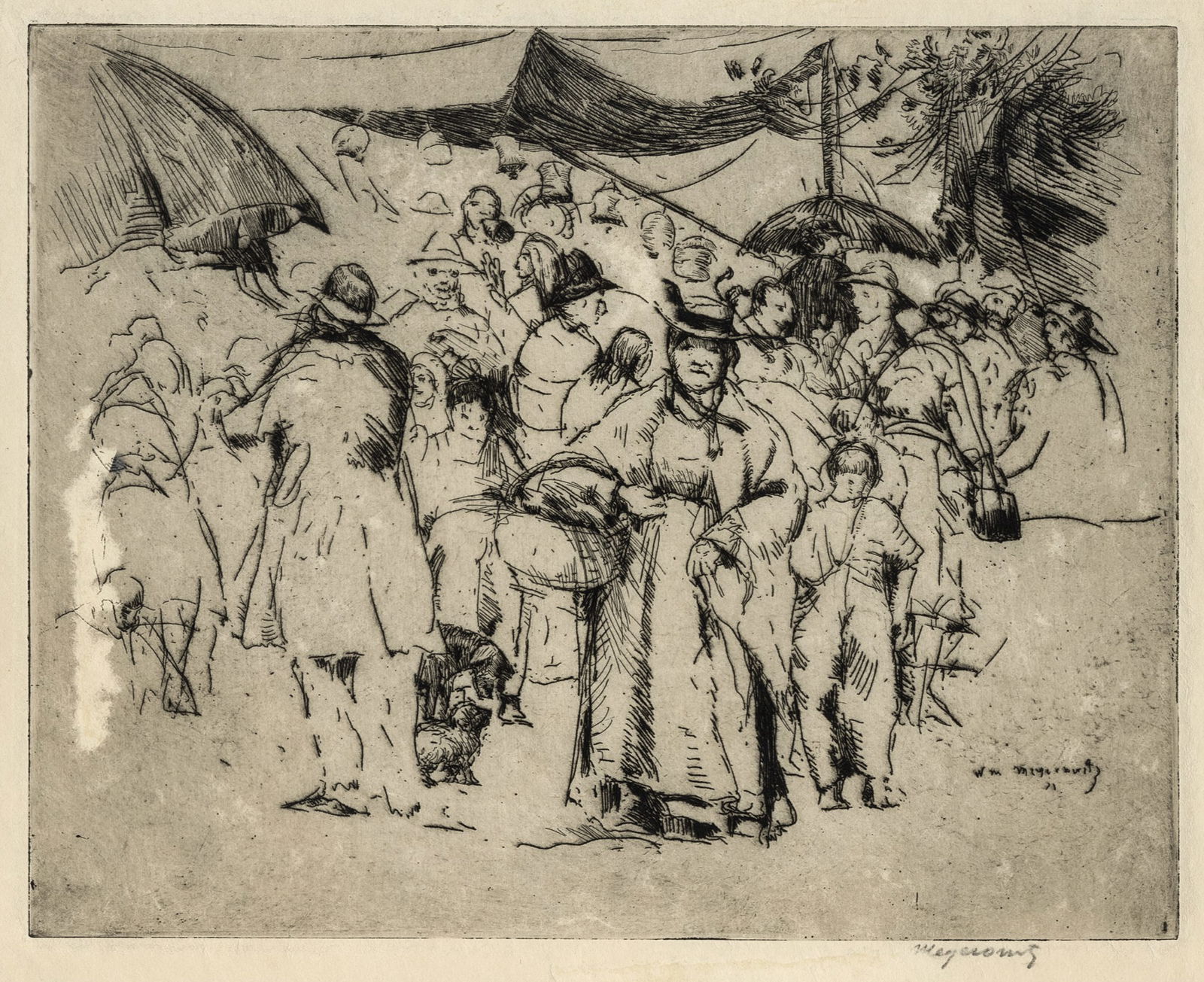 Five etchings by William M. MEYEROWITZ. - 2