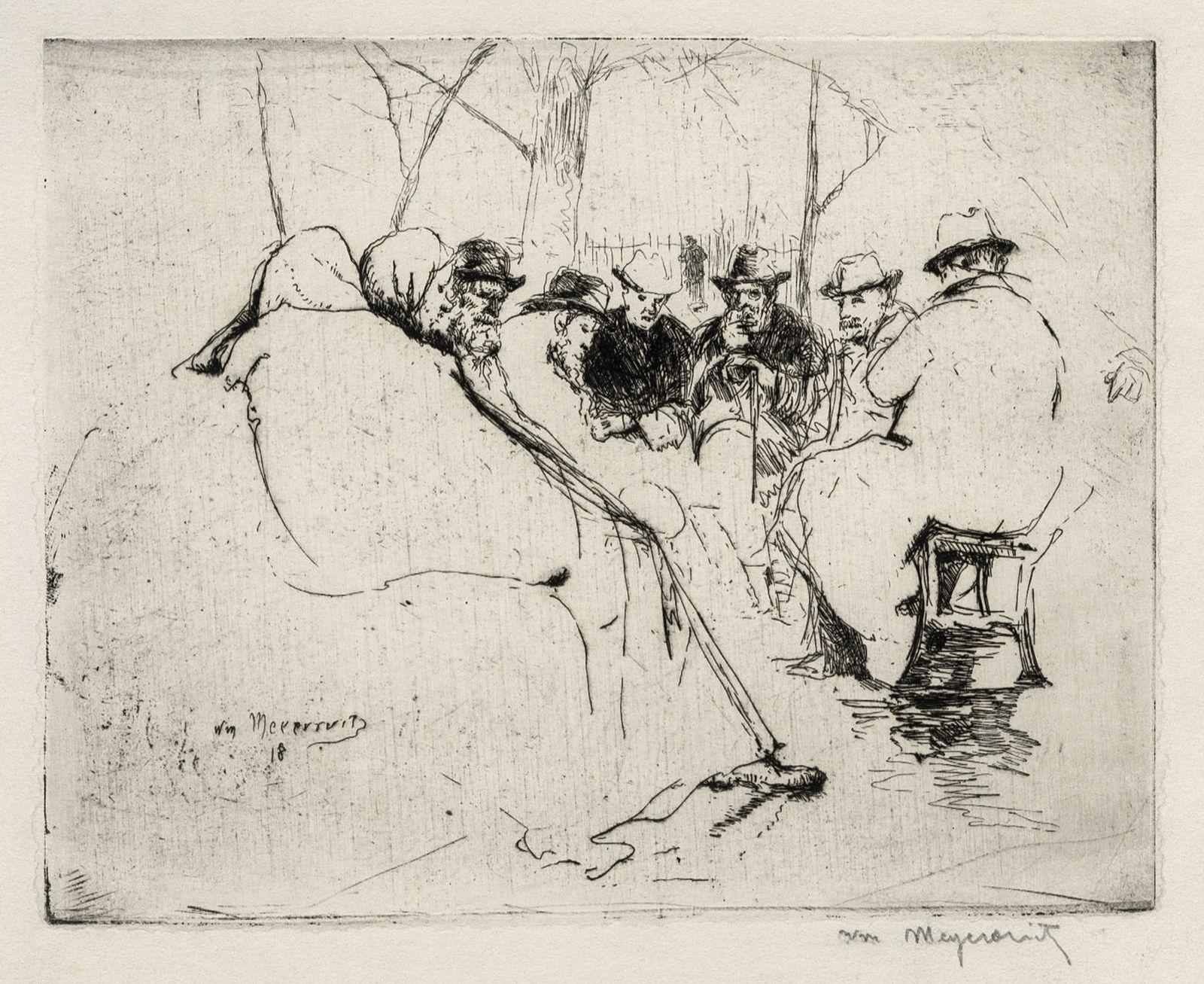 Five etchings by William M. MEYEROWITZ. - 3