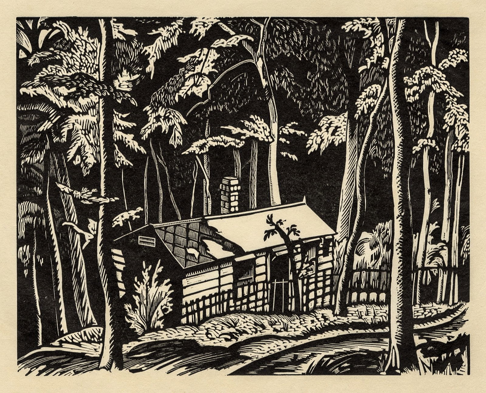 Ivan E. GORDON: "Old Cabin in the Woods". (1 of 4)