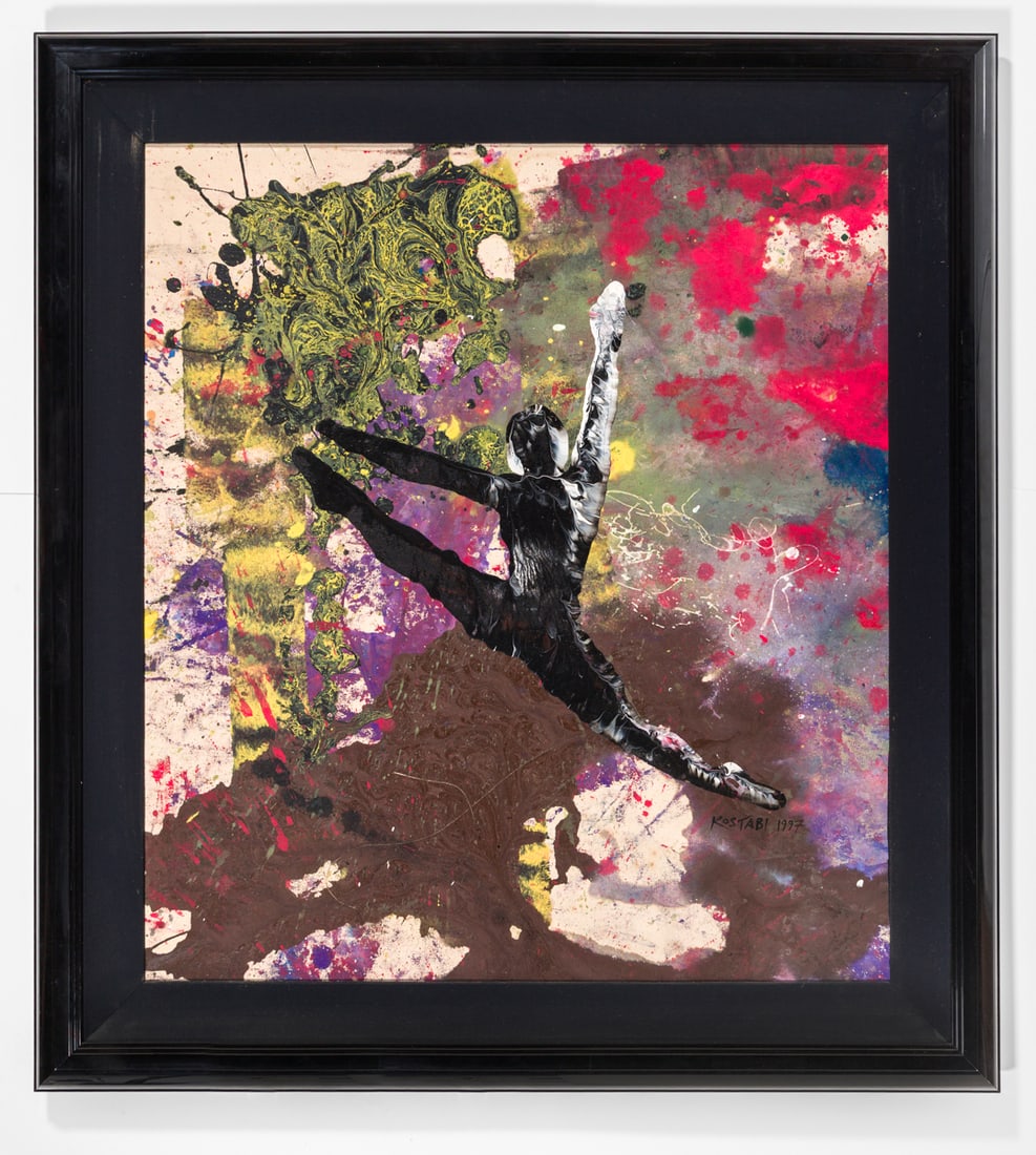 Mark KOSTABI: "La Vida Hot Springs".: Mark KOSTABI (American, b. 1960): "La Vida Hot Springs". Acrylic on canvas, 1997. Signed and dated in acrylic, in the lower right corner. Signed, titled, and dated in pencil on the verso. With certifi