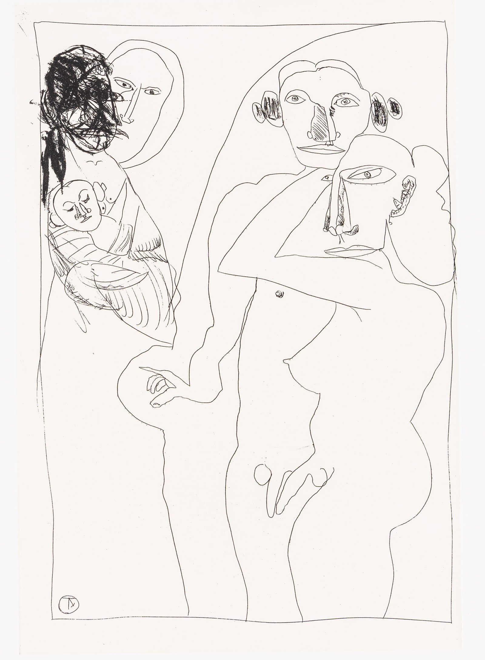Joel-Peter WITKIN: "La Vie".: Joel-Peter WITKIN (American, b. 1939): "La Vie". Etching on chine colle on wove paper, 2006. Reference: Lemon/Cvikota, p. 612, JPW-06-04. Edition of 35. Plate from a suite of ten etchings titled